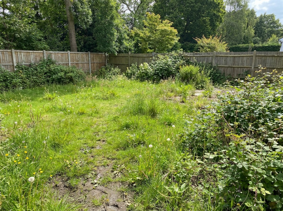 Natursteinterrasse mit Sitzmauer – vorher